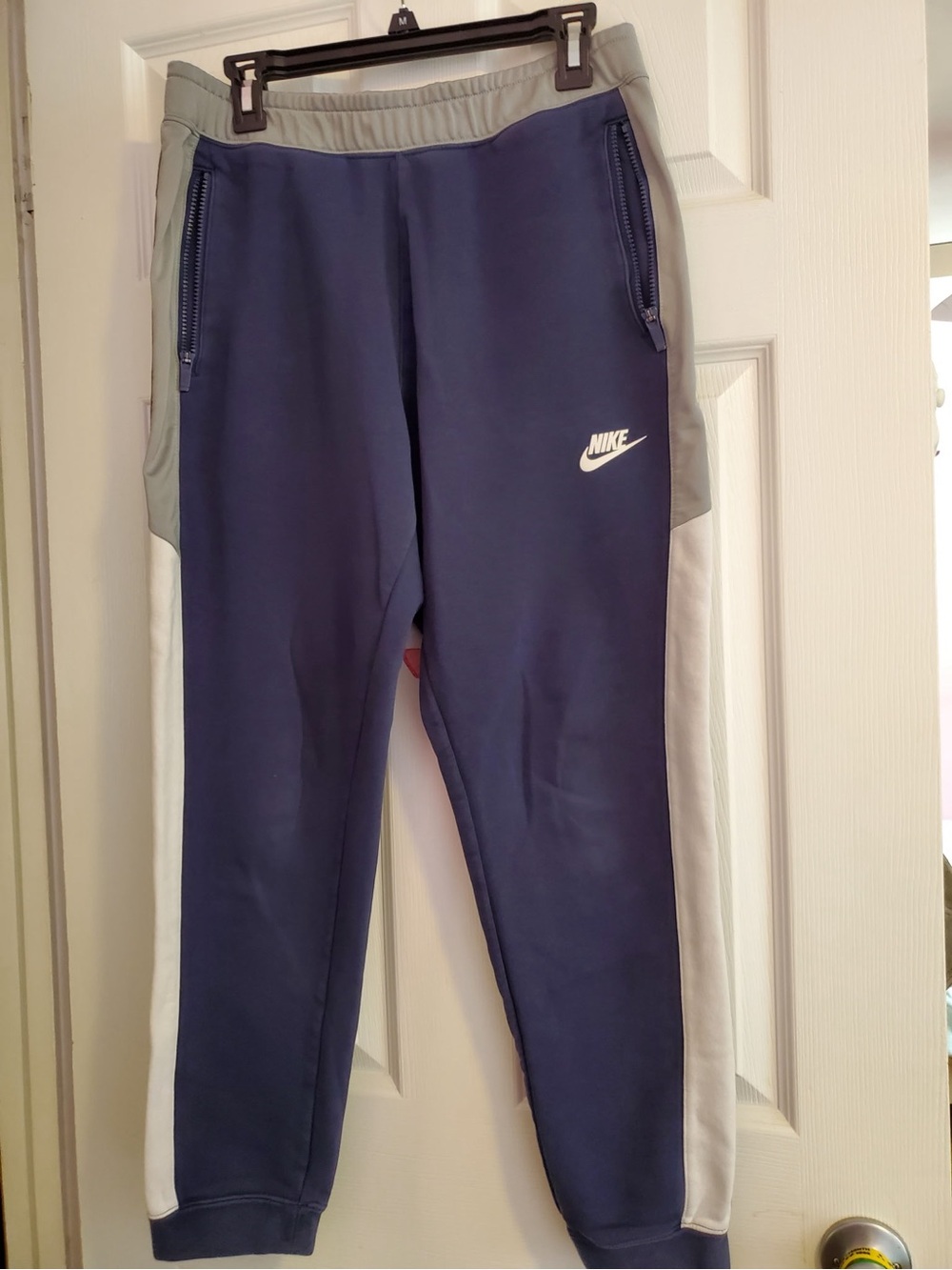 Nike Boys Navy, Gray & White Jogger Sweatpants